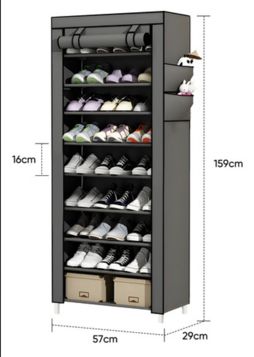 Zapatero de Tela Armable de 9 Niveles – Organiza tus zapatos fácilmente