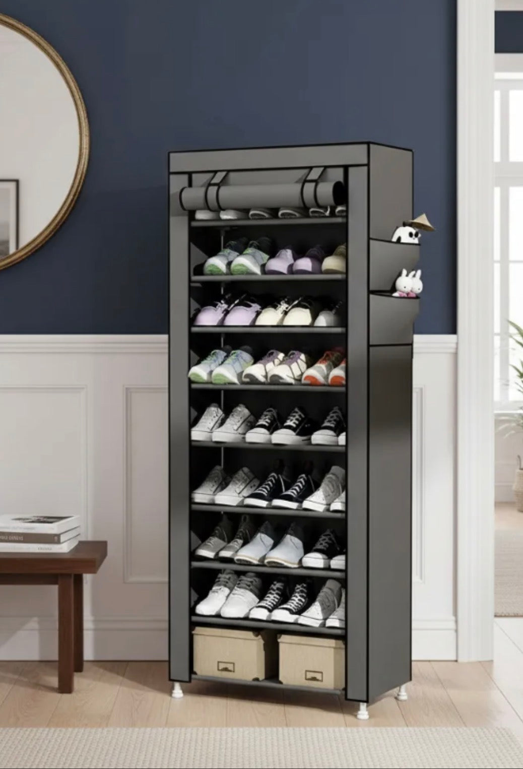 Zapatero de Tela Armable de 9 Niveles – Organiza tus zapatos fácilmente